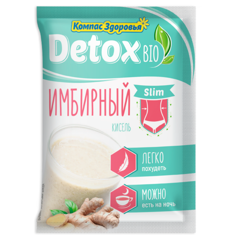 Кисель льняной заварной имбирный Detox, Компас Здоровья, 25 г