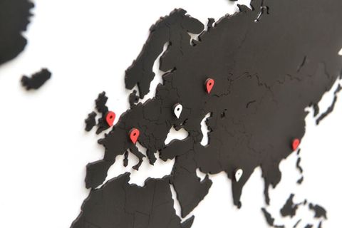 Карта мира Wall Decoration Black 90 x 54 cm