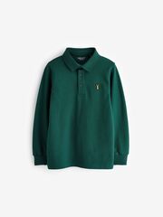 Поло с длинным рукавом для мальчика Next 151-783, Темно-зеленый