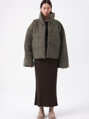 Пуховик дутый женский, хаки