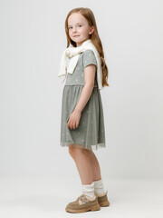 платье  для девочки  КР 5961/хаки 6206 Н070.1 к663