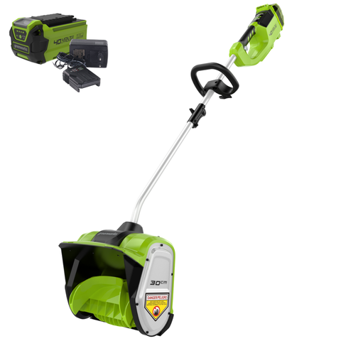 Снегоуборщик Greenworks GD40SSK2 40V (30 см) аккумуляторный, с АКБ 2 А/ч и ЗУ