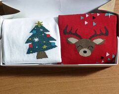 Набор 2 пары зимние женские носки "Фенна", хлопок, размер 37-41, разноцветные