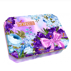 Чёрный чай индийский ИРИСЫ "Наилучшие пожелания", 80г жестяная подарочная упаковка