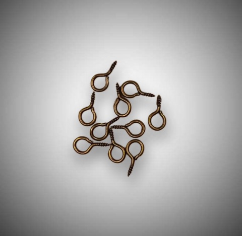 Штифты винтовые с петелькой 6,5*13*1,4 мм (10 шт) , бронза