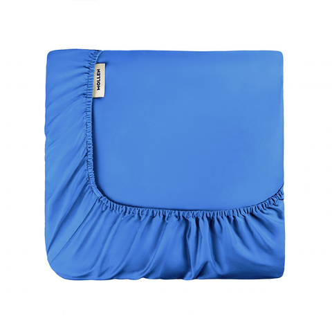 Простыня на резинке в васильково-синем Mollen