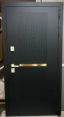 Входная металлическая дверь с зеркалом Брендорс Арт Деко 075 Зеркало 3D Белый софт (черная фурнитура)