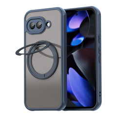 Чехол синего цвета для Google Pixel 9a с магнитным поворотным кольцом-подставкой