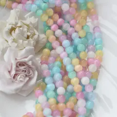 Селенит бусины, шарик, микс, 8 мм, 1 нить, К021