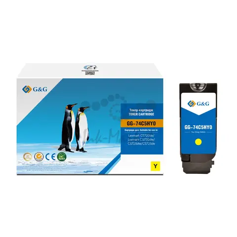 Совместимый лазерный картридж G&G GG-74C5HY0 (74C5HY0) для Lexmark CS720de, CS720dte, CS725dte, CS725de, 12000 стр., желтый