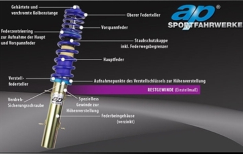 Винтовая подвеска AP Coilovers для VW Polo