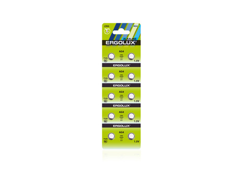 Батарейки Ergolux AG4-BP10