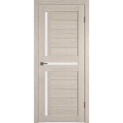 Купить Межкомнатная дверь экошпон Atum X16 Cappuccino стекло White Cloud