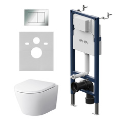 Am.Pm IS90251.741701 Инсталляция с клав PrimeFit S, хром глянц, с подвес унит Sense FlashClean с сид м/лиф фото