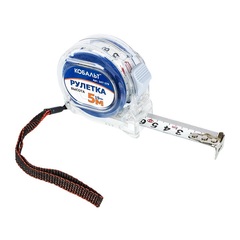 Рулетка КОБАЛЬТ Высота  5м x 19мм прозрачный корпус (мех.стопор, 2-сторонняя шкала, белое  (247-279)