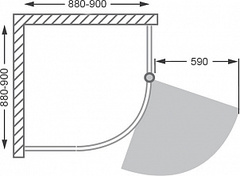 ДУШЕВОЙ УГОЛОК КРУГЛЫЙ ROLTECHNIK AUSTIN/900 C ДВУМЯ ДВЕРЯМИ