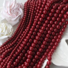 Майорка тёмно-бордовая 4 мм, 1 нить, МА222