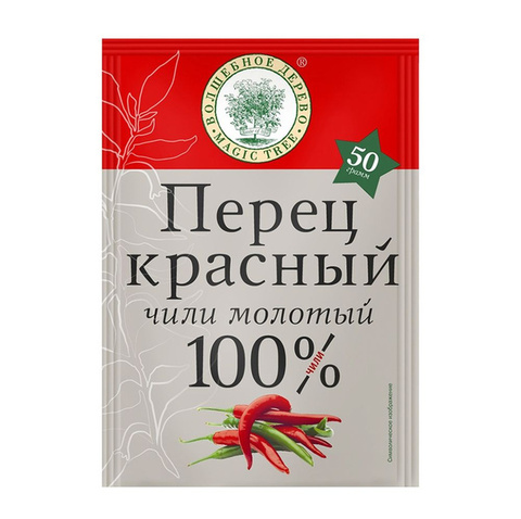 Приправа Волшебное дерево Перец красный чили молотый 100% 50гр