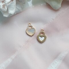 УЦЕНКА!!! Подвеска Замочек с перламутром 14*10 мм, позолота, У036