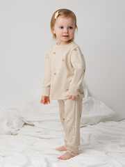 пижама  для девочки  К 1552/серо-бежевый,милые животные