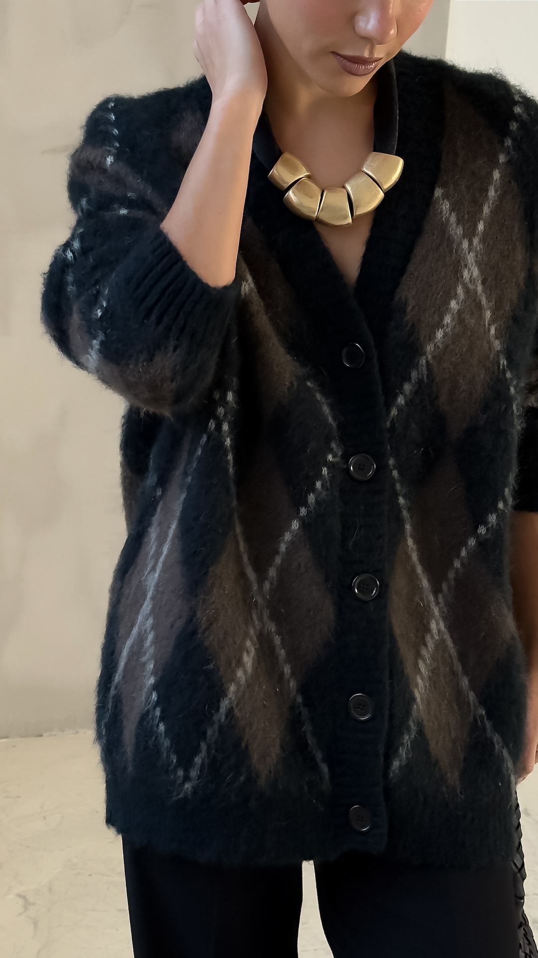 Кардиган с рисунком в виде ромбов PREMIUM QUALITY