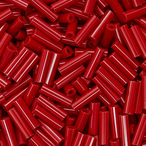 Японский бисер TOHO Bugle (стеклярус) 6mm (№45), непрозрачный глянцевый