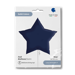 Г 36''/91 см, Звезда, Сатин, Темно-синий, 1 шт.
