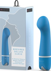 Голубой G-вибростимулятор Bdesired Deluxe Curve - 15,2 см. - 