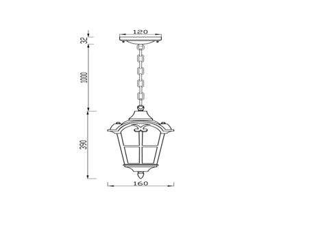 Подвесной светильник Outdoor O413PL-01GB