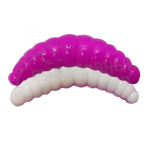 NEON 68 Maggot 46мм (6 шт ) 🧀 СЫР цвет БЕЛЫЙ/ФИОЛЕТОВЫЙ продажа от 2 шт.