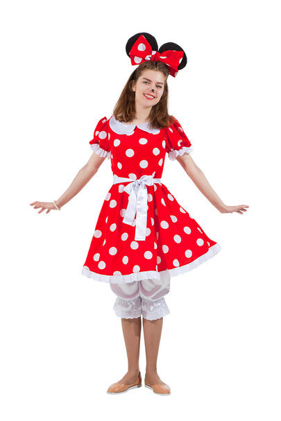 Карнавальный костюм Микки Мауса для девочек/Юбка и ободок Микки Мауса/Микки и Мини Маус
