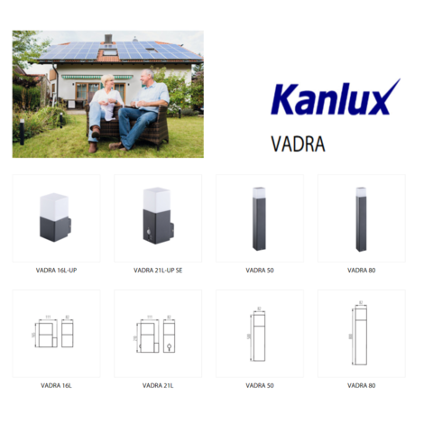 Садово-парковый светильник Kanlux VADRA 16L-UP E27 11W антрацит