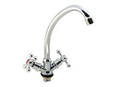 67-0-700 Смеситель эконом двухвентильный, для кухни, гайка, керам. кран-букса 1/2