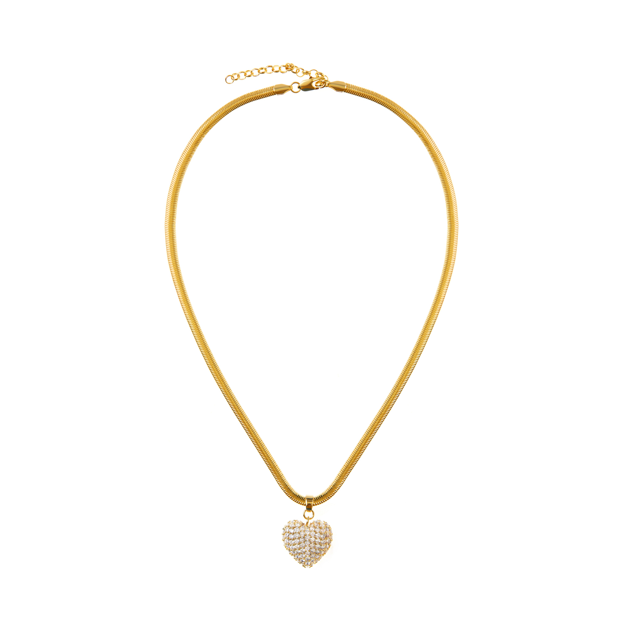 LUV AJ Колье Puffy Heart Necklace luv aj колье faceted diamond pendant necklace – gold