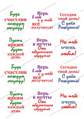 Картинка на сахарной бумаге, День Рождения капкейки-6