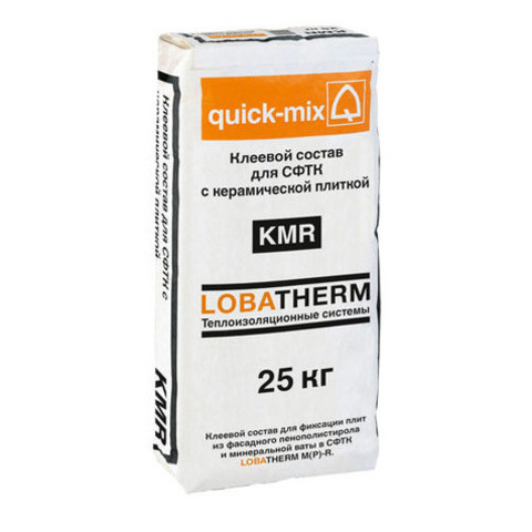 Quick-Mix KMR - Клеящий раствор для утеплителя для СФТК с керамической плиткой, серый, 25 кг