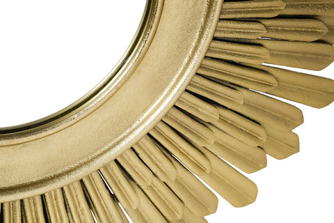 Зеркало декоративное декоративное 30см Garda Decor Солнце золотое алюминий