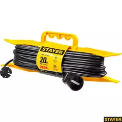 STAYER MF-207, ПВС, 2 x 0.75 мм2, 20 м, 2200 Вт, силовой удлинитель-шнур на рамке (55018-20)