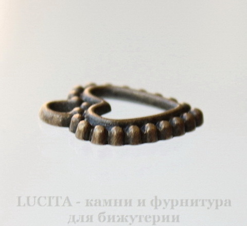 Подвеска "Сердечко" 18х14 мм (цвет - античная бронза)