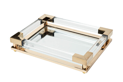 Поднос декоративный 32x25см Garda Decor золотой