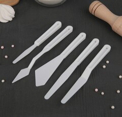 Набор лопаток-мастихинов пластиковых, 5 шт