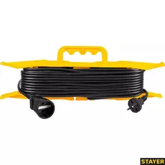STAYER MF-207, ПВС, 2 x 0.75 мм2, 20 м, 2200 Вт, силовой удлинитель-шнур на рамке (55018-20)