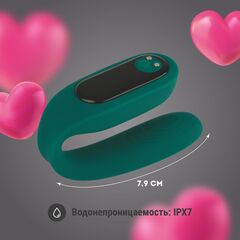 Зеленый гибкий вибратор для пар с пультом ДУ - 