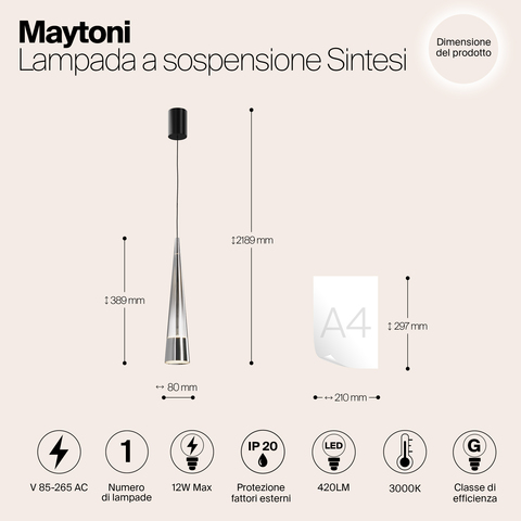 Подвесной светильник Maytoni Sintesi P090PL-L12CH3K