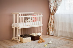 С 751 Кровать детская  приставная "Малуша" (белый)