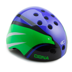 Шлем велосипедный детский Cigna WT-025 (синий/зелёный/чёрный)