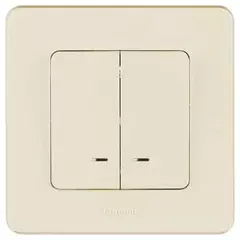 INSPIRIA Выключатель 2-кл. с подсветкой слоновая кость 673631