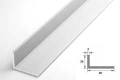 Профиль уголок Лука 30*20*2 Уп 11.2000.501л серебро
