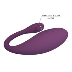 Фиолетовое виброяйцо Dora с управлением через приложение - 