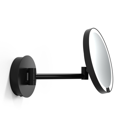 Decor Walther 0125860 Decor Walther Round Just Look WR Косметическое зеркало 21.5см, подвесное, увел. 5x, подсветка LED, цвет: черный матовый